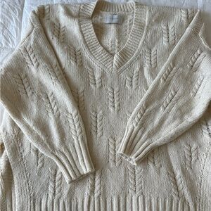 Lucky Brand Cream Textured Knit Sweater